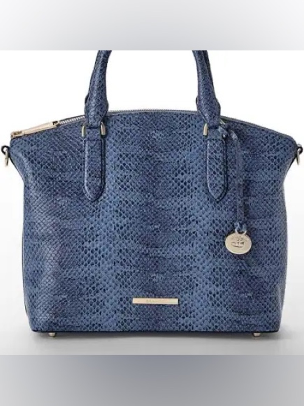Brahmin medium Duxbury satchel navy Bonaire genuineLeather